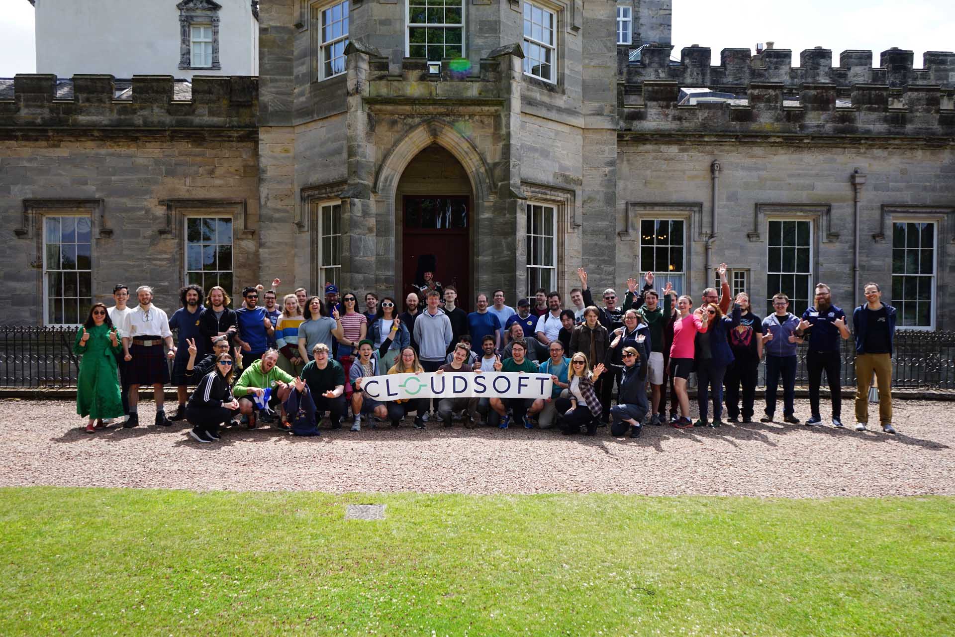 Cloudsoft Team Outside Winton Castle